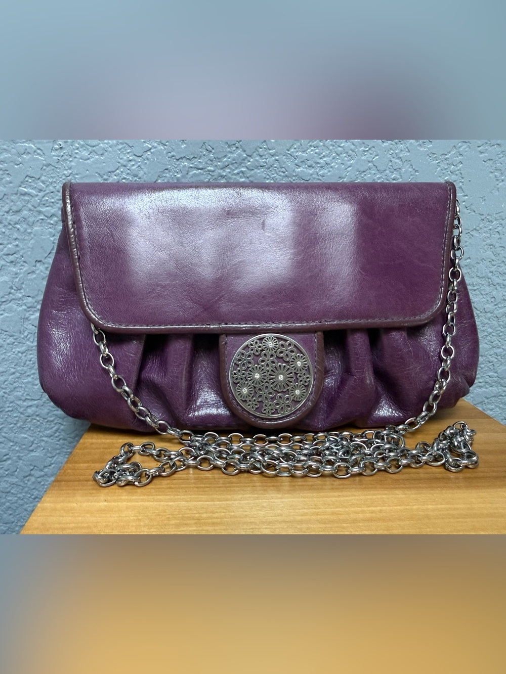 Brighton purple leather crossbody purse